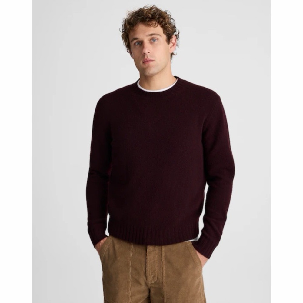 NWT! Madewell - Crewneck Sweater in Heritage Merino Wool - Deep Wine - Size XS